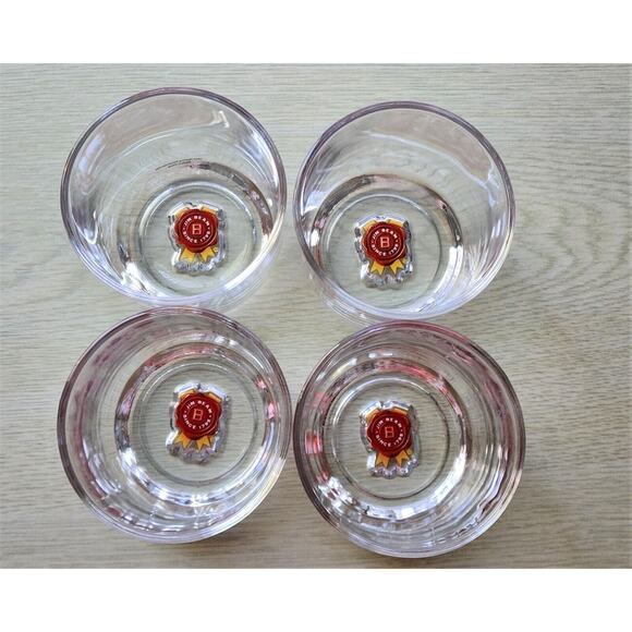 GLASSES-Old Fashion/Rocks-Jim Beam Collector-Clear-Emblem on Bottom-Set of 4 - Picture 7 of 9